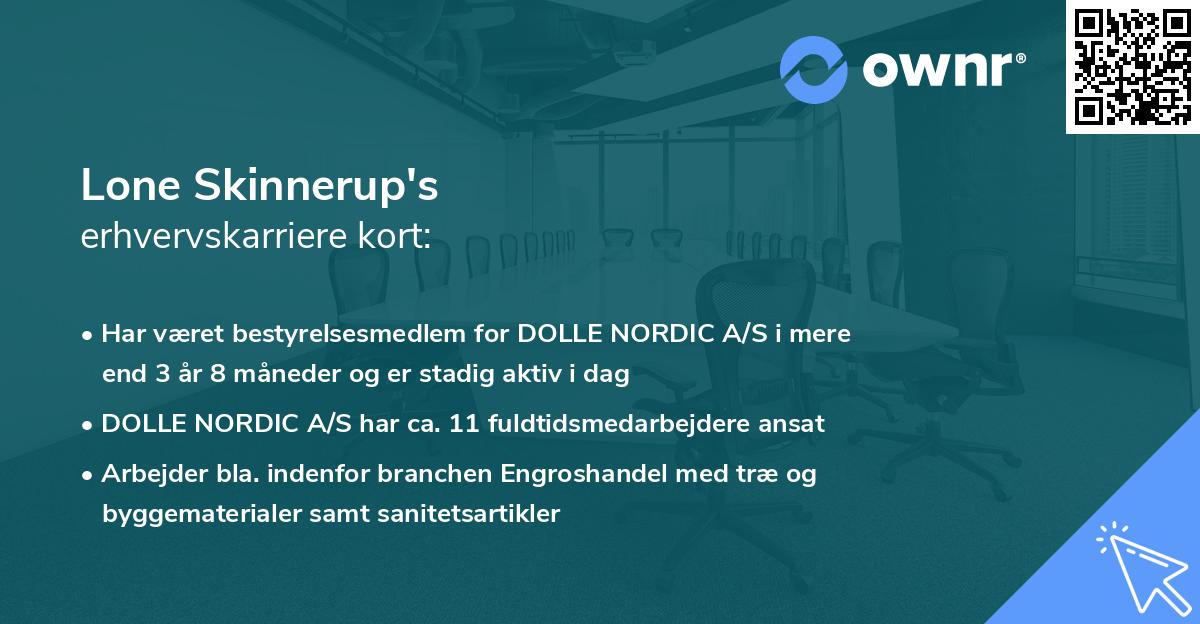 Lone Skinnerup's erhvervskarriere kort