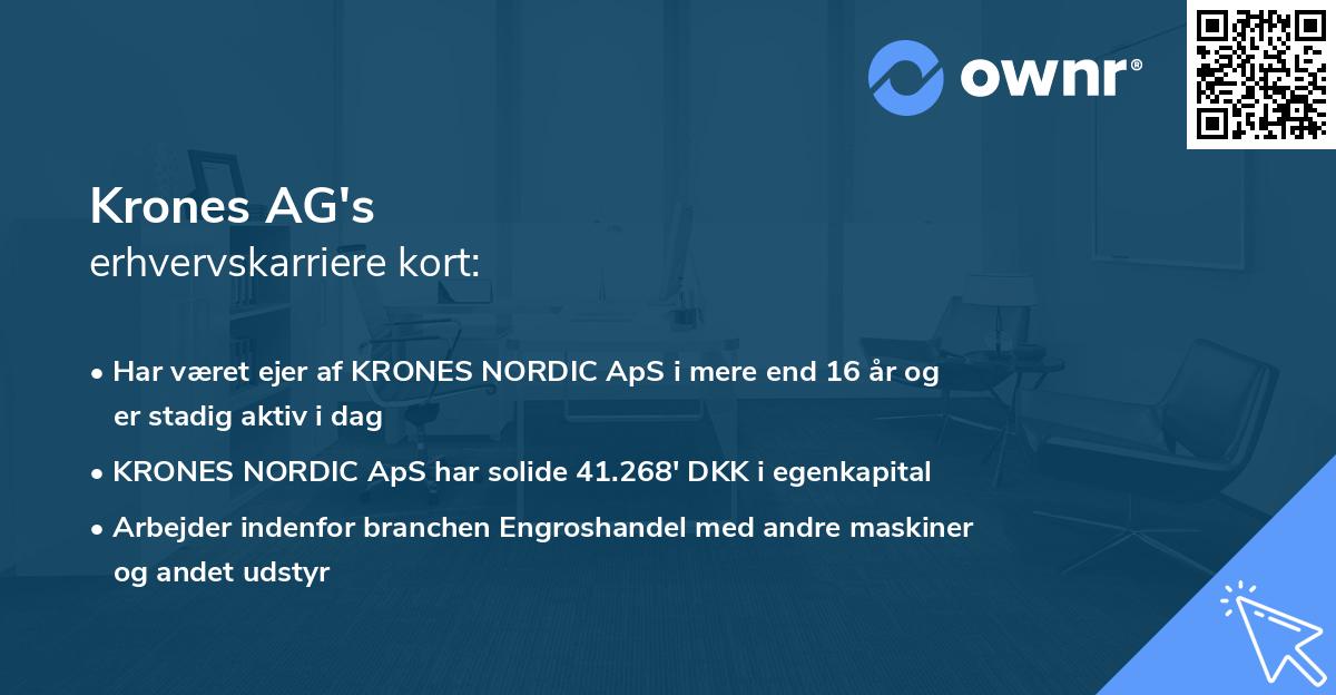 Krones AG's erhvervskarriere kort