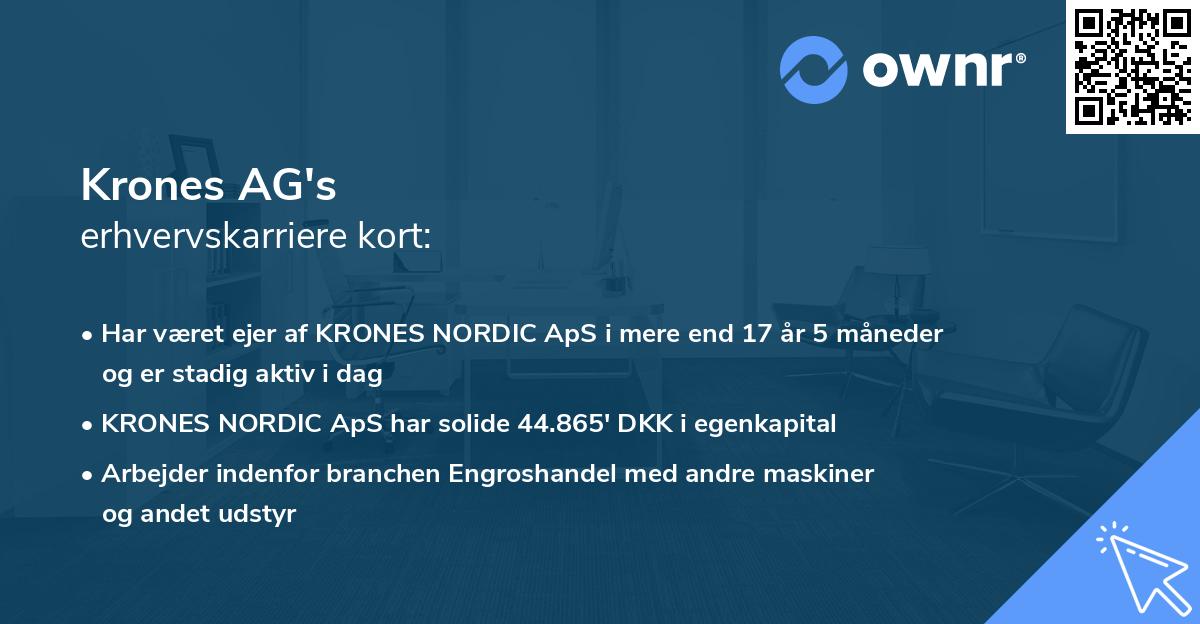 Krones AG's erhvervskarriere kort