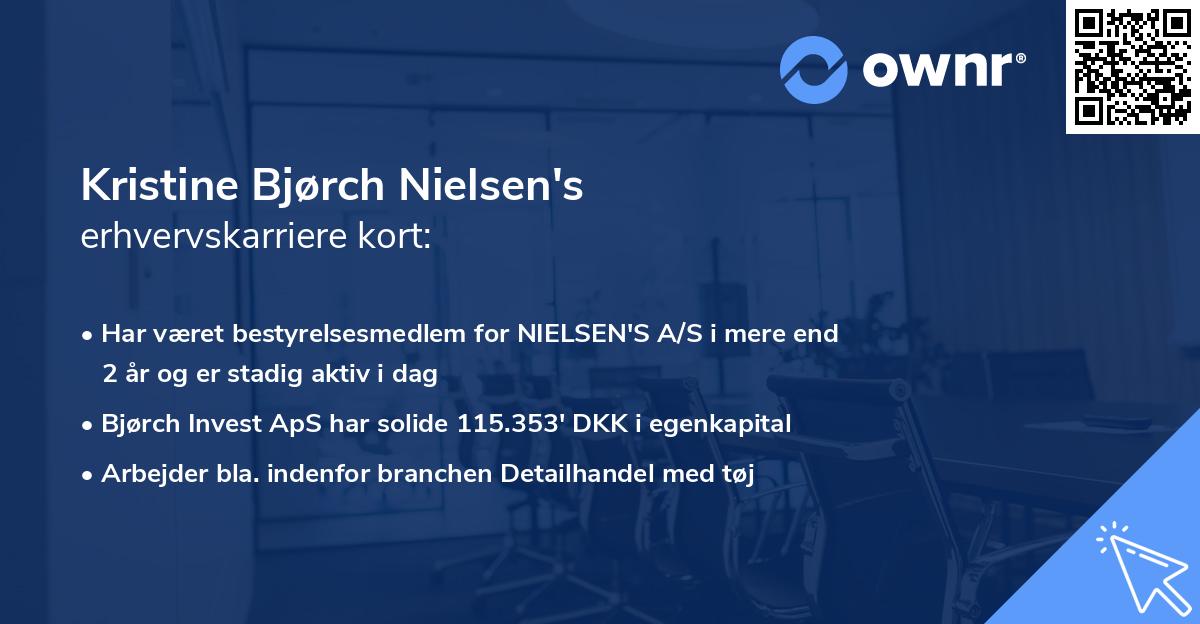 Kristine Bjørch Nielsen's erhvervskarriere kort