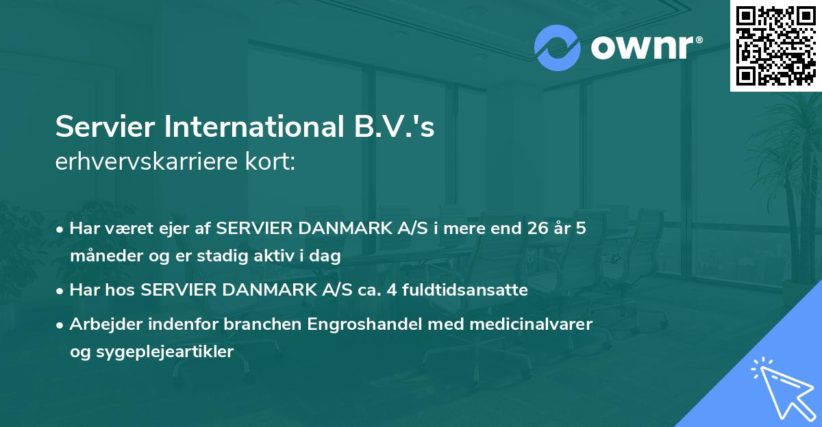 Servier International B.V.'s erhvervskarriere kort