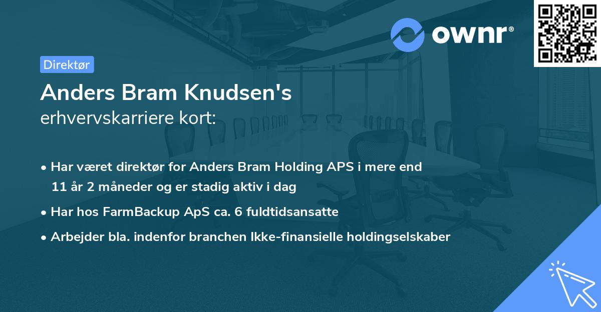 Anders Bram Knudsen's erhvervskarriere kort