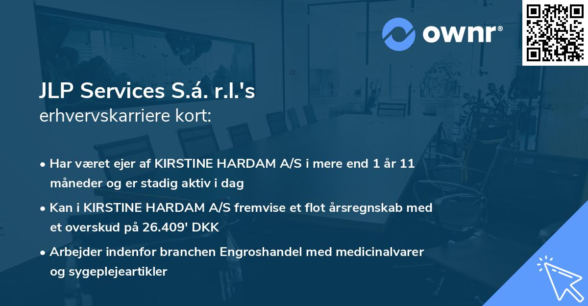 JLP Services S.á. r.l.'s erhvervskarriere kort