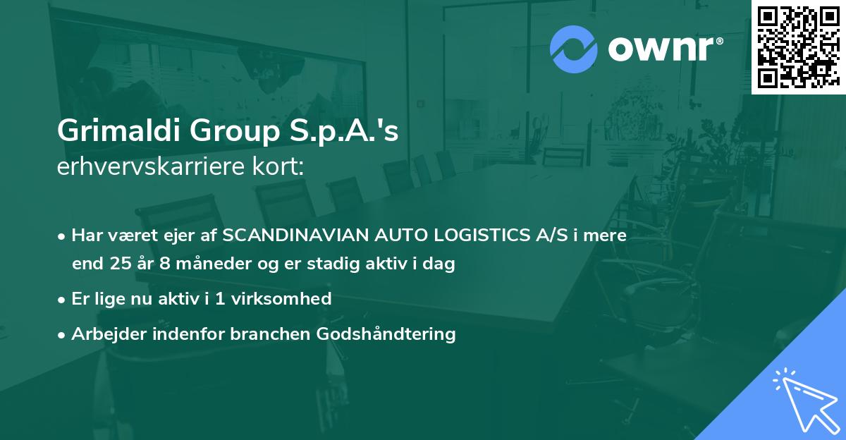 Grimaldi Group S.p.A.'s erhvervskarriere kort