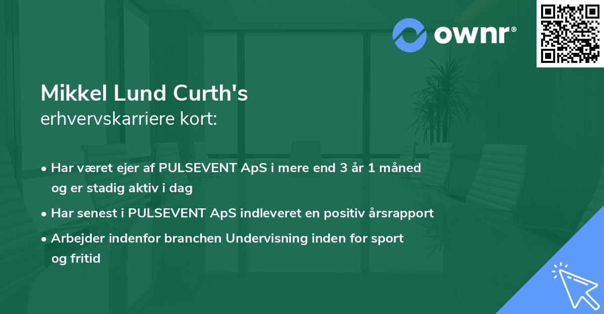 Mikkel Lund Curth's erhvervskarriere kort