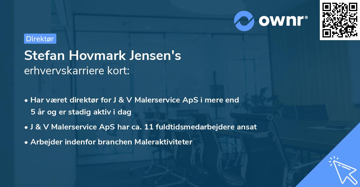 Stefan Hovmark Jensen's erhvervskarriere kort