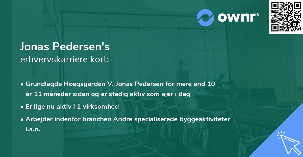 Jonas Pedersen's erhvervskarriere kort