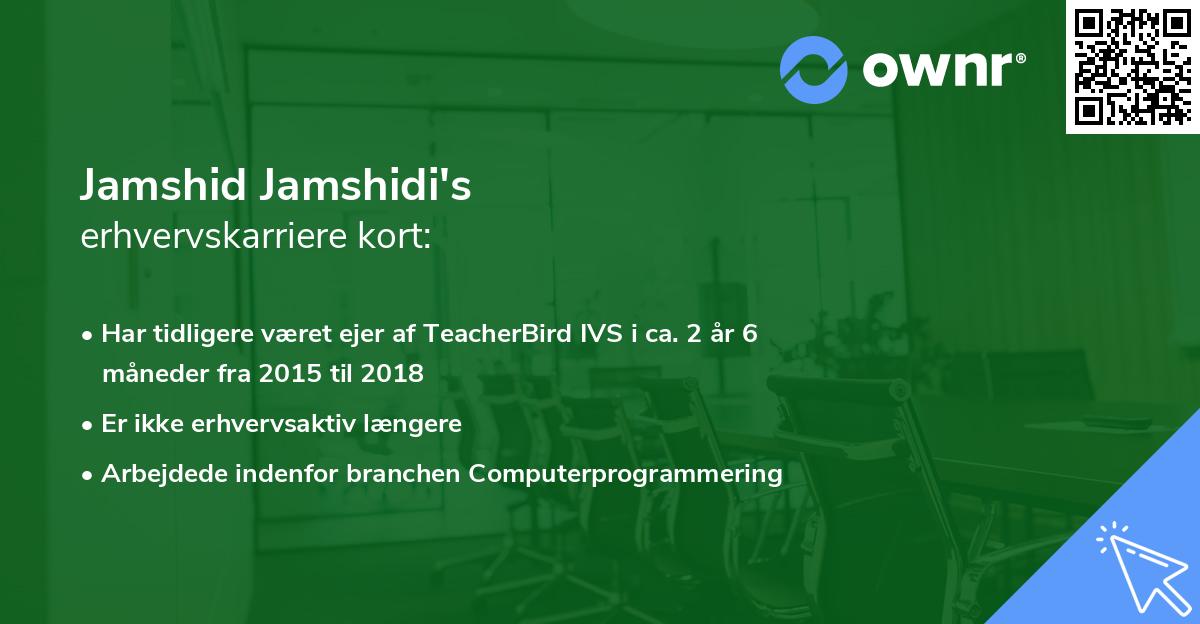 Jamshid Jamshidi's erhvervskarriere kort