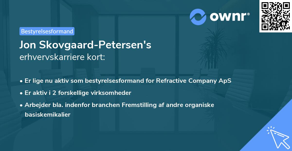 Jon Skovgaard-Petersen's erhvervskarriere kort