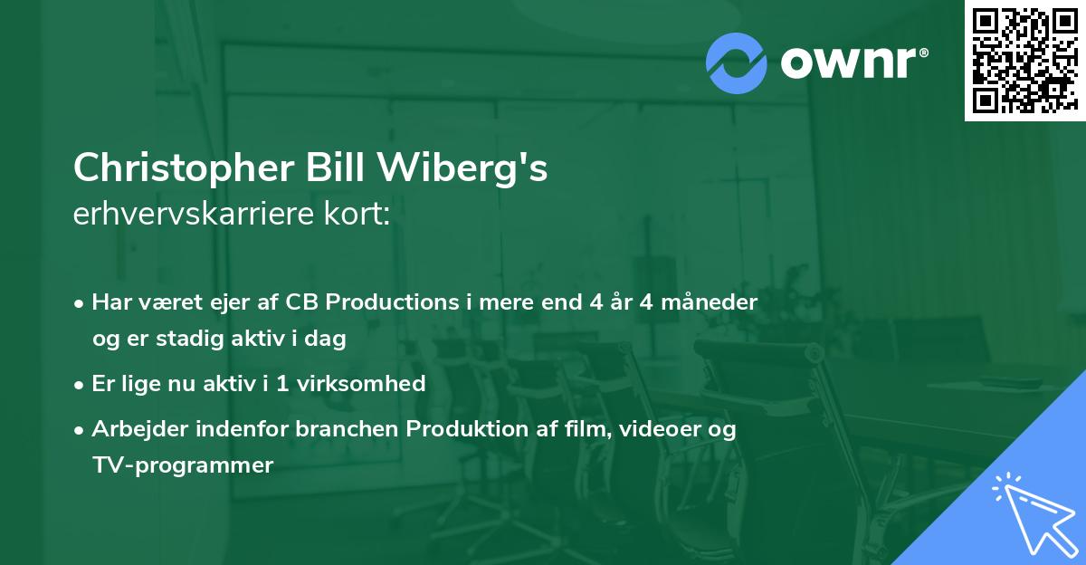 Christopher Bill Wiberg's erhvervskarriere kort