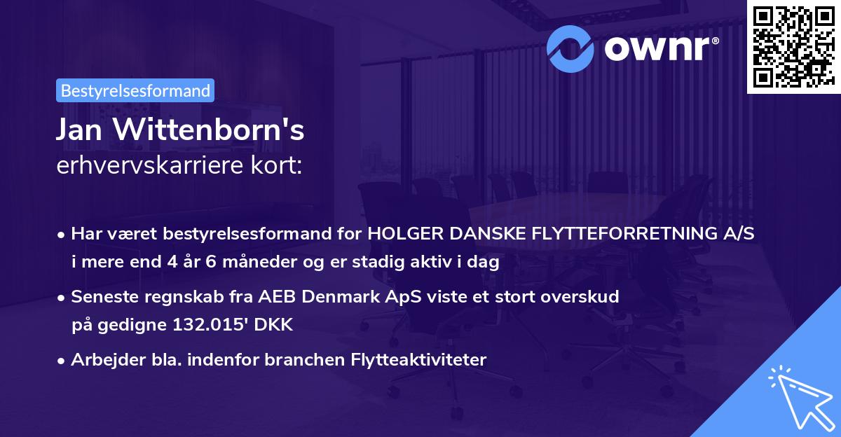 Jan Wittenborn's erhvervskarriere kort