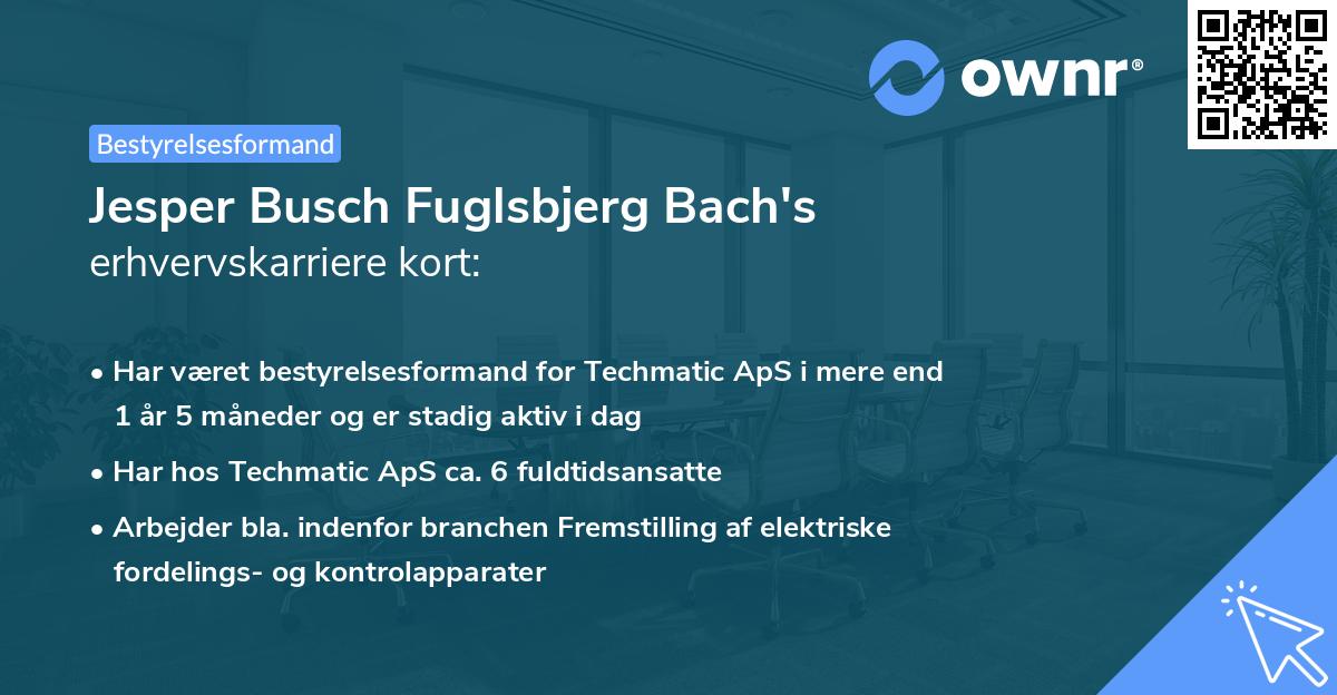 Jesper Busch Fuglsbjerg Bach's erhvervskarriere kort