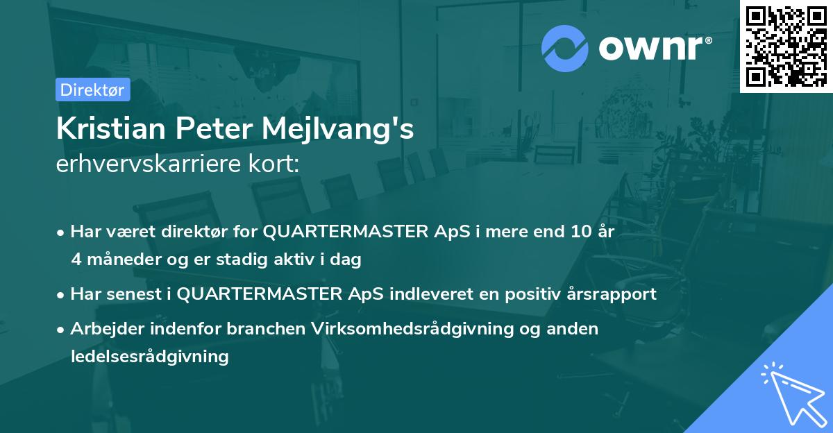 Kristian Peter Mejlvang's erhvervskarriere kort