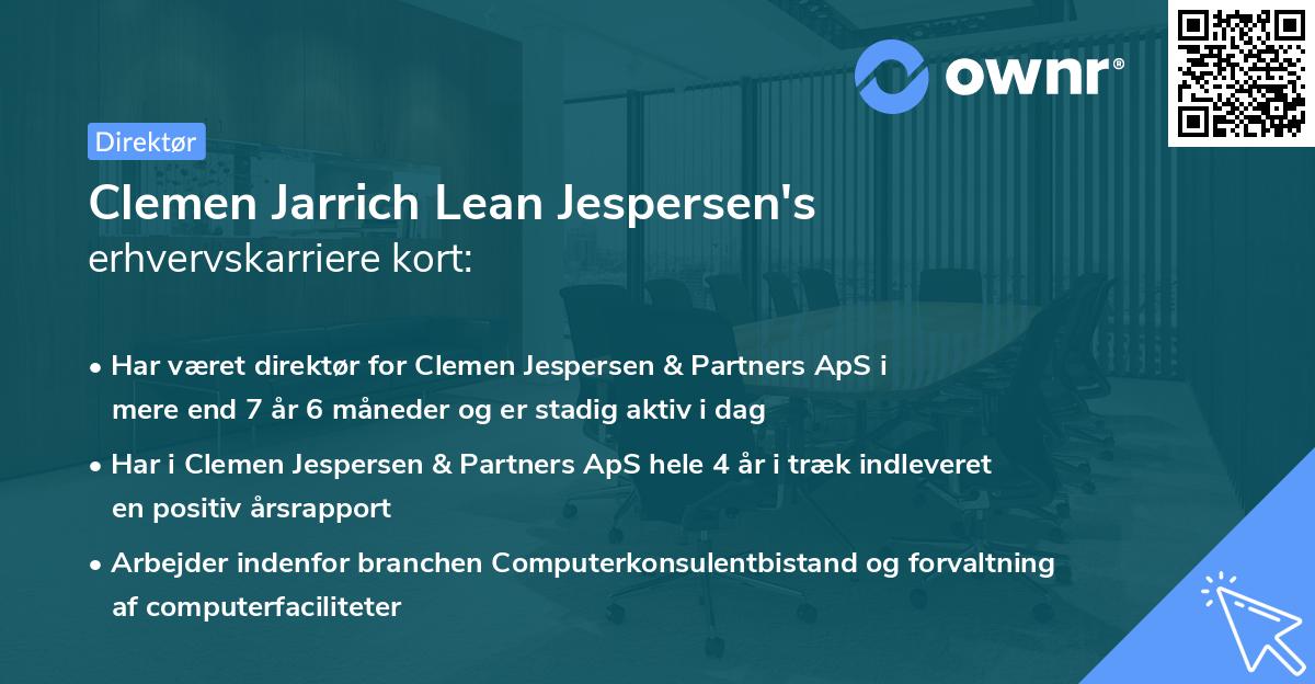 Clemen Jarrich Lean Jespersen's erhvervskarriere kort