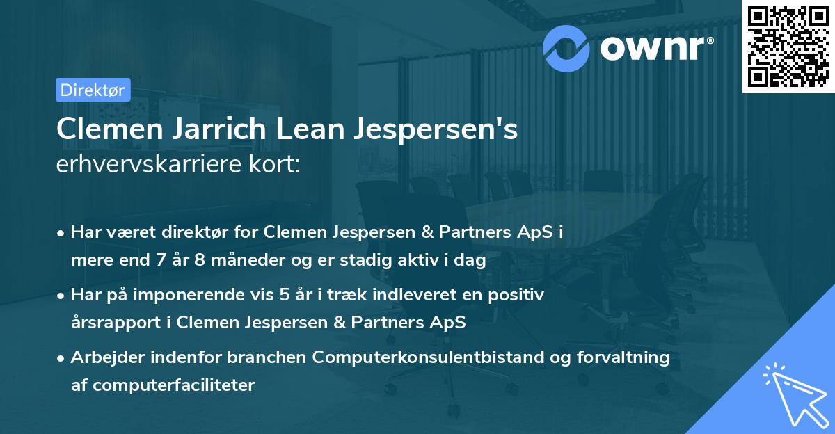 Clemen Jarrich Lean Jespersen's erhvervskarriere kort