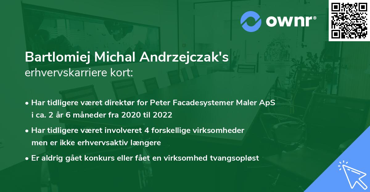 Bartlomiej Michal Andrzejczak's erhvervskarriere kort