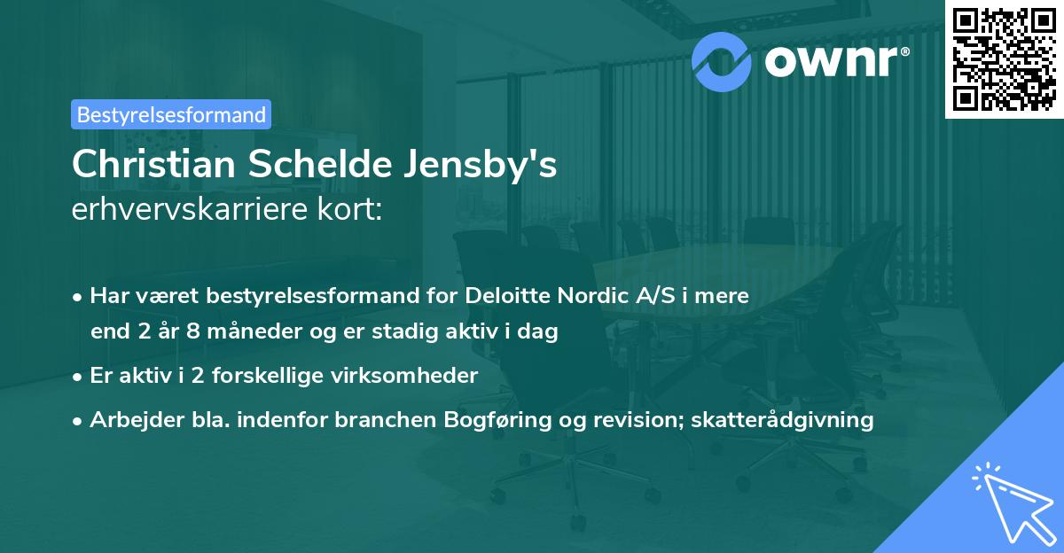 Christian Schelde Jensby's erhvervskarriere kort
