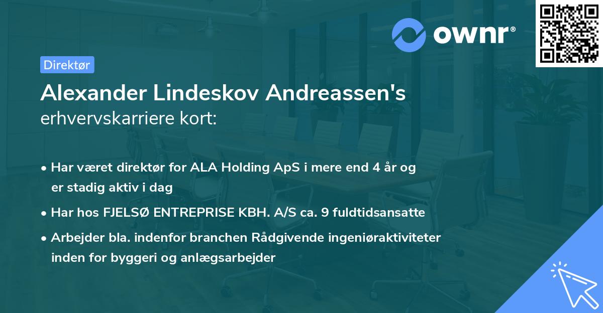 Alexander Lindeskov Andreassen's erhvervskarriere kort
