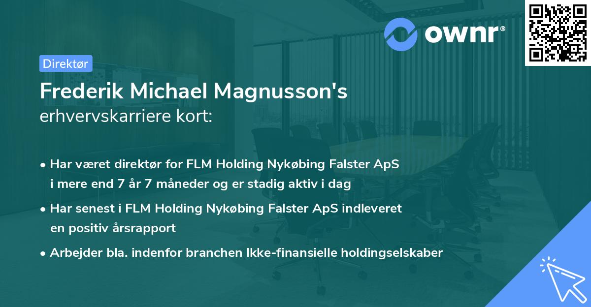 Frederik Michael Magnusson's erhvervskarriere kort