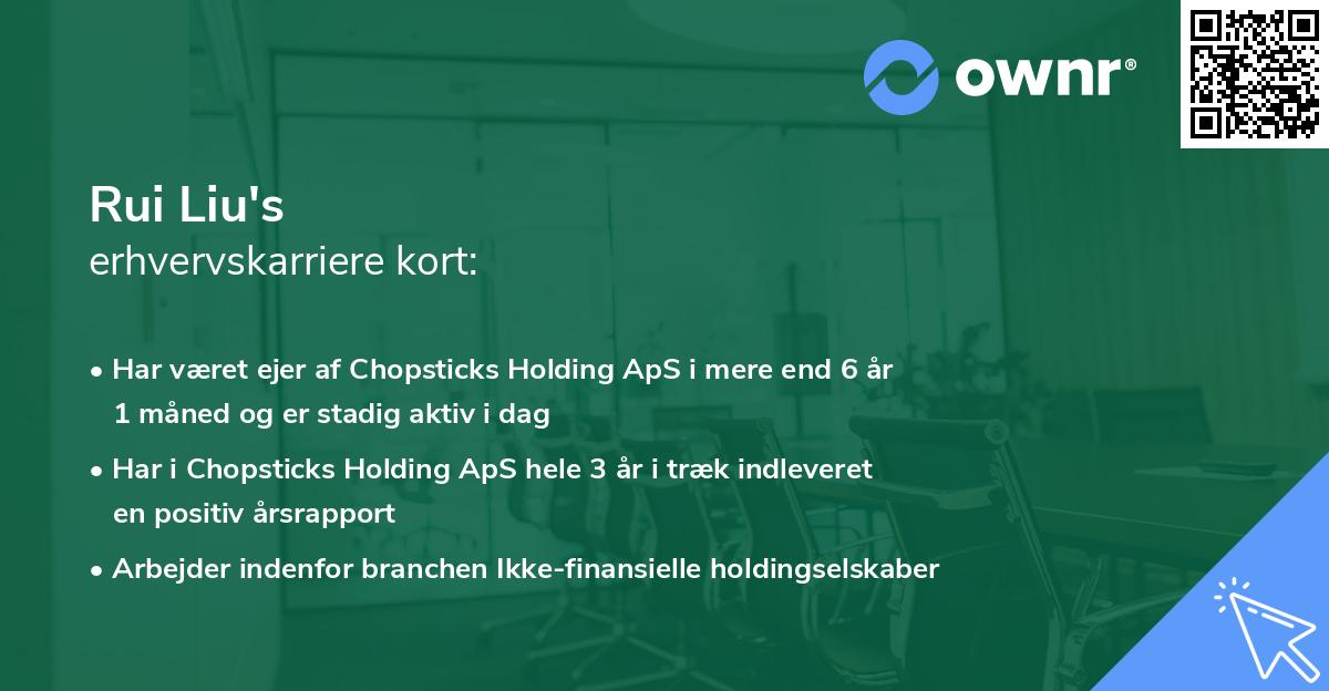 Rui Liu's erhvervskarriere kort