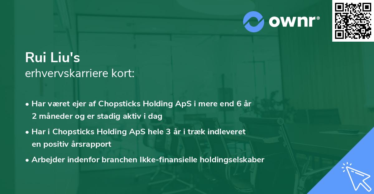 Rui Liu's erhvervskarriere kort