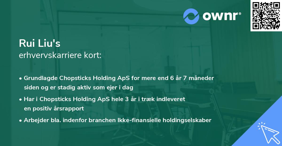 Rui Liu's erhvervskarriere kort