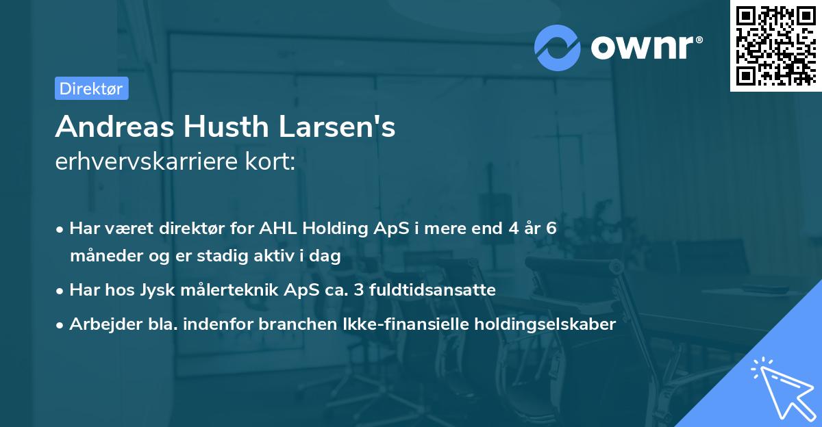 Andreas Husth Larsen's erhvervskarriere kort