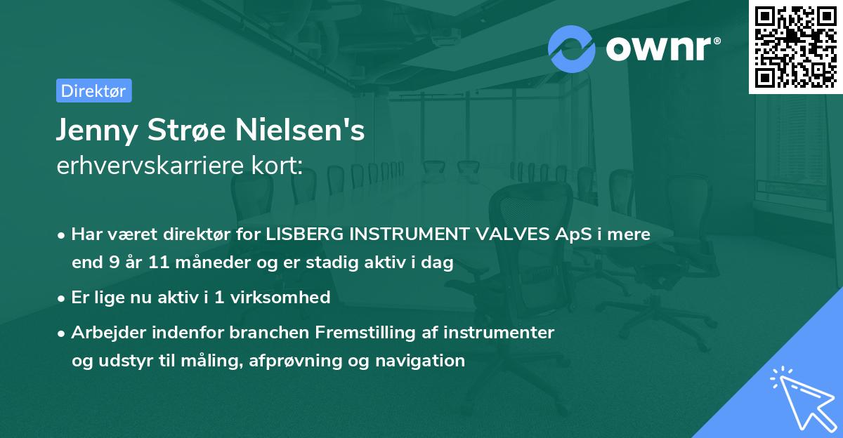 Jenny Strøe Nielsen's erhvervskarriere kort