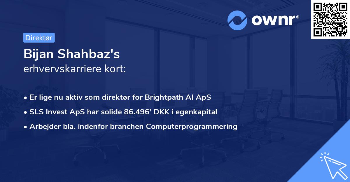 Bijan Shahbaz's erhvervskarriere kort