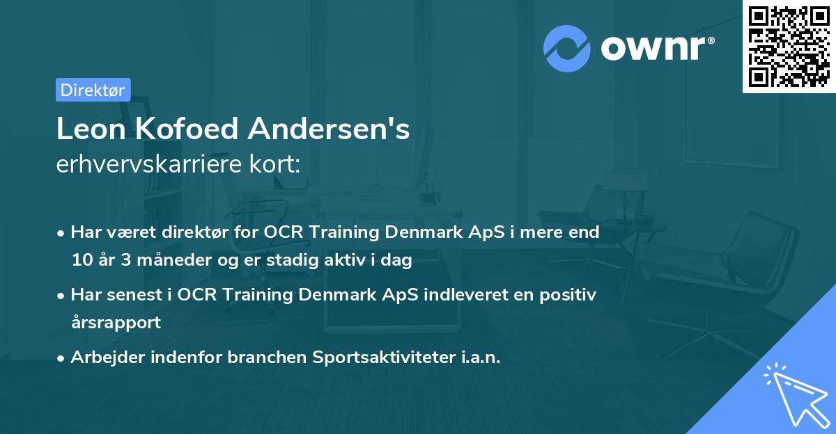 Leon Kofoed Andersen's erhvervskarriere kort