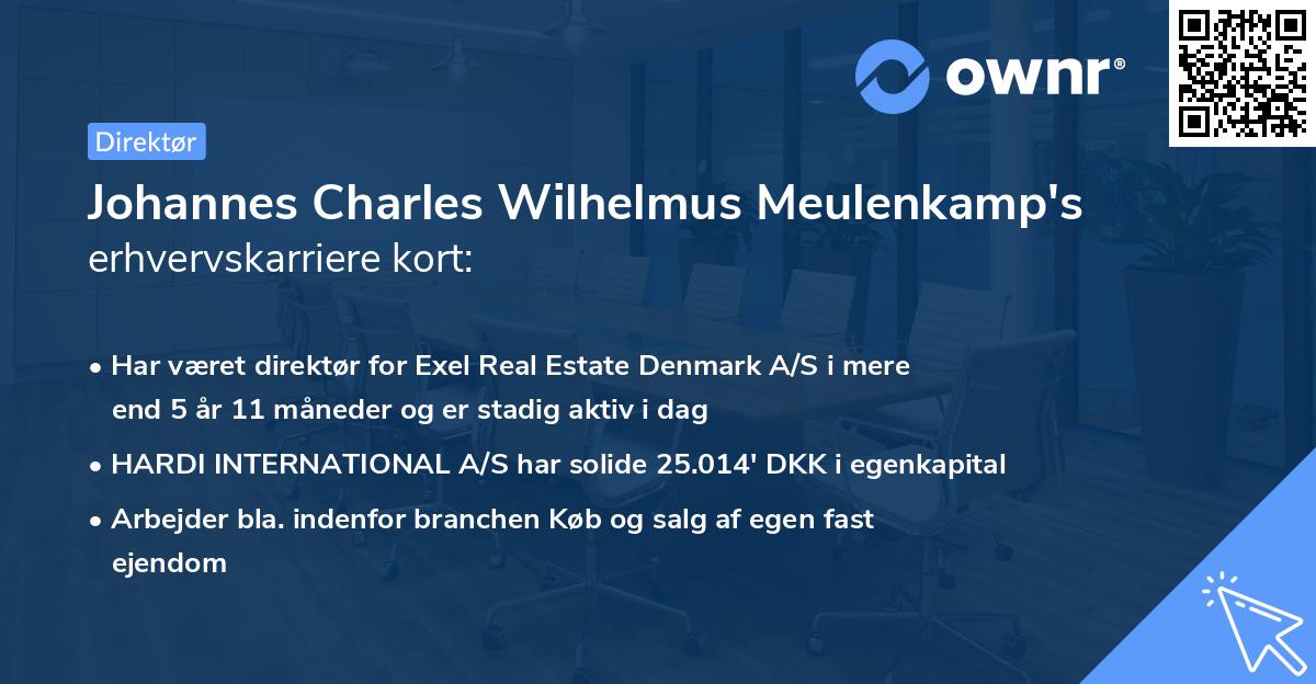 Johannes Charles Wilhelmus Meulenkamp's erhvervskarriere kort