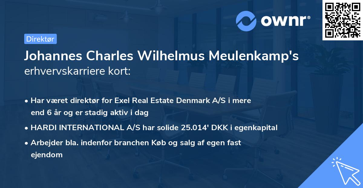 Johannes Charles Wilhelmus Meulenkamp's erhvervskarriere kort