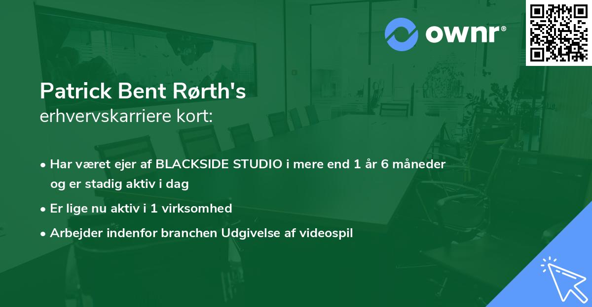 Patrick Bent Rørth's erhvervskarriere kort