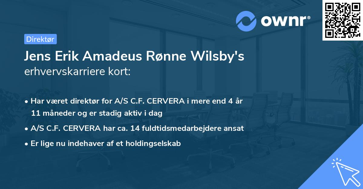 Jens Erik Amadeus Rønne Wilsby's erhvervskarriere kort