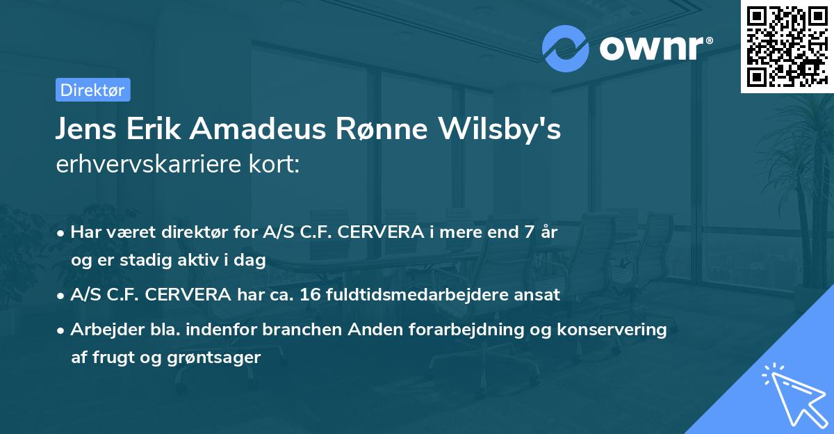 Jens Erik Amadeus Rønne Wilsby's erhvervskarriere kort