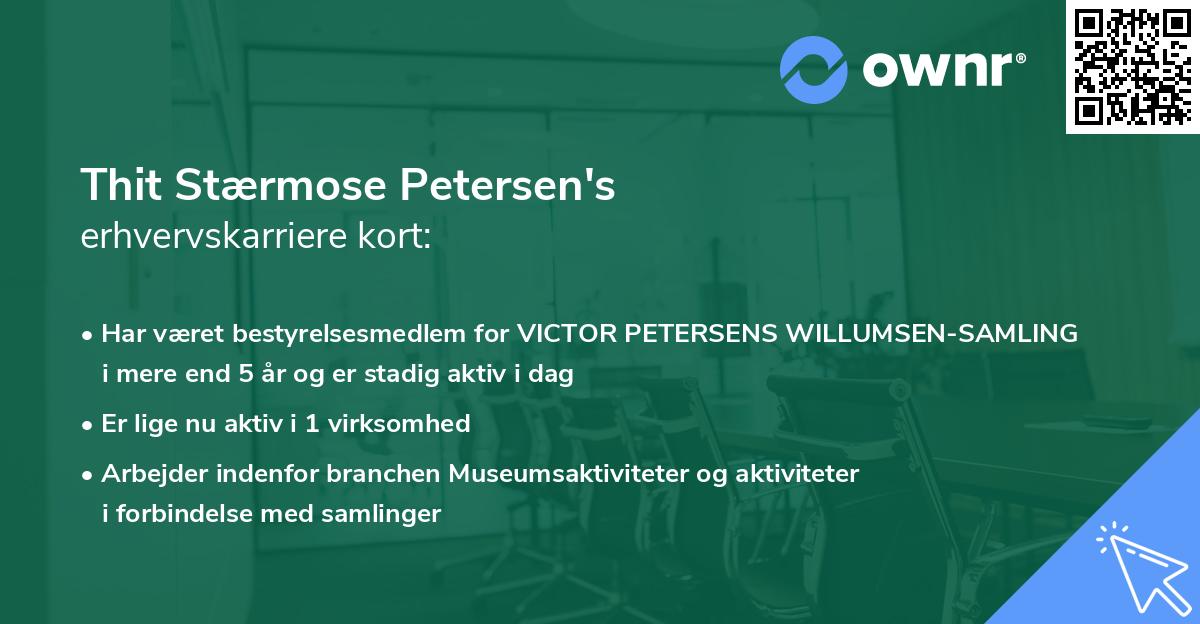 Thit Stærmose Petersen's erhvervskarriere kort