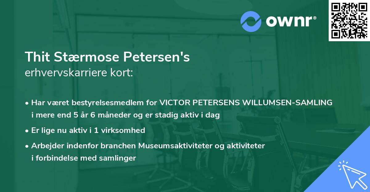 Thit Stærmose Petersen's erhvervskarriere kort