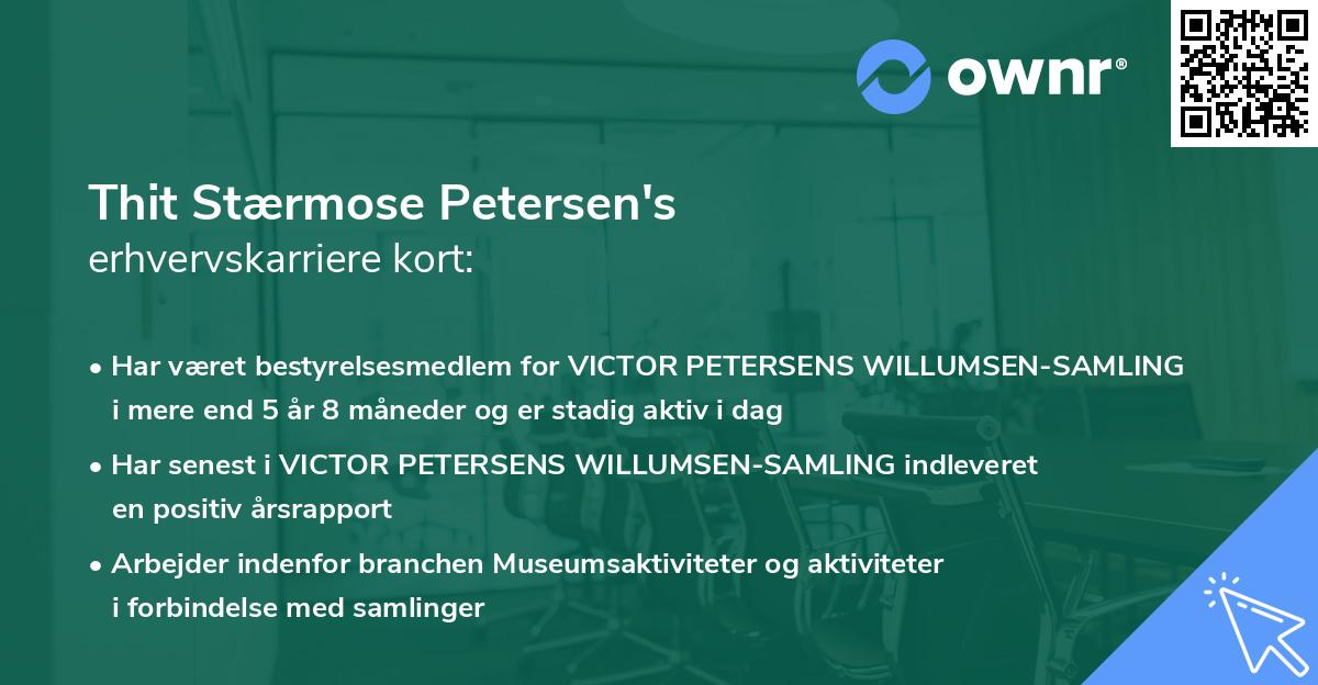 Thit Stærmose Petersen's erhvervskarriere kort