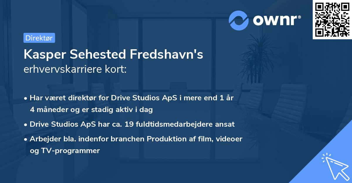 Kasper Sehested Fredshavn's erhvervskarriere kort