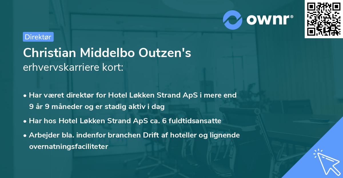 Christian Middelbo Outzen's erhvervskarriere kort