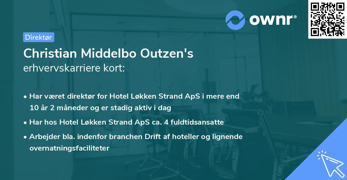 Christian Middelbo Outzen's erhvervskarriere kort