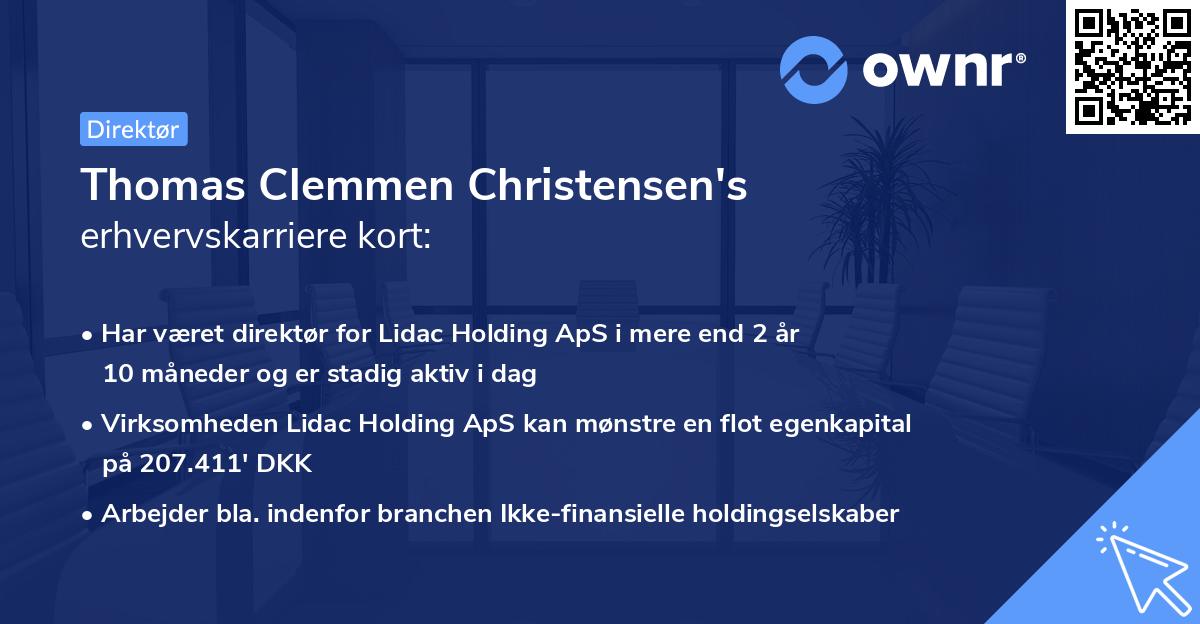Thomas Clemmen Christensen's erhvervskarriere kort