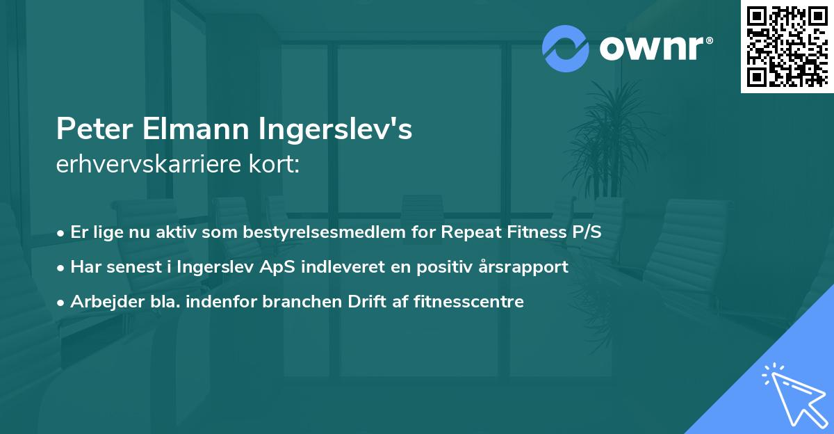 Peter Elmann Ingerslev's erhvervskarriere kort