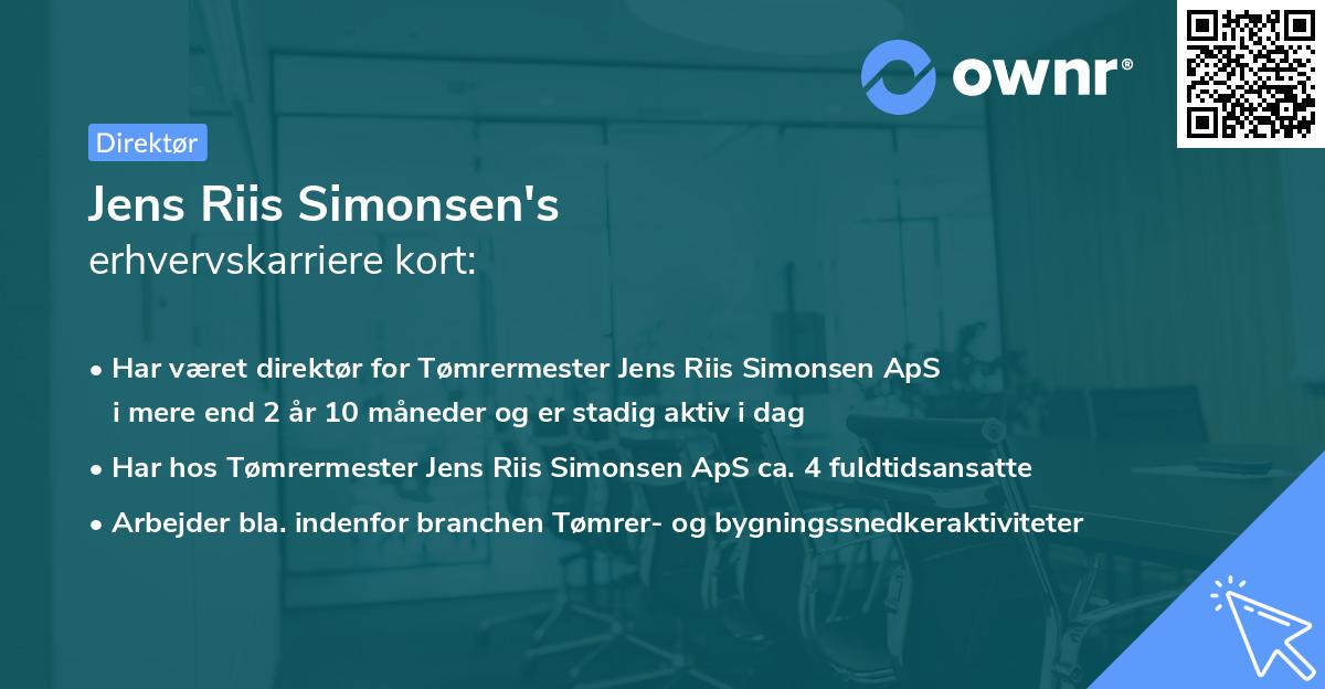 Jens Riis Simonsen's erhvervskarriere kort