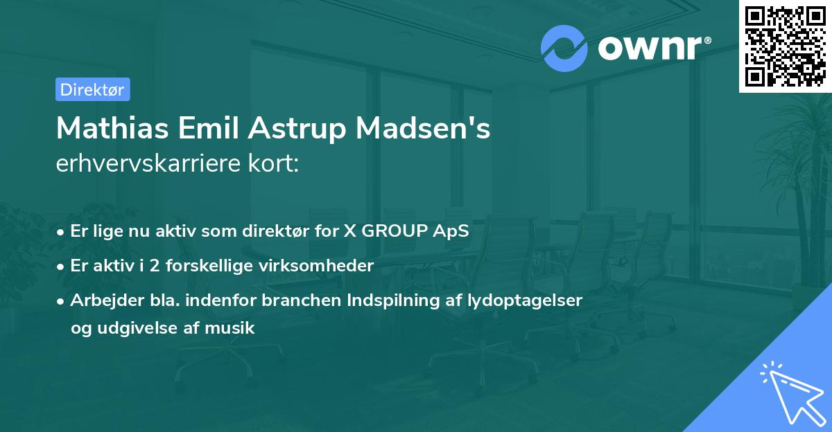 Mathias Emil Astrup Madsen's erhvervskarriere kort
