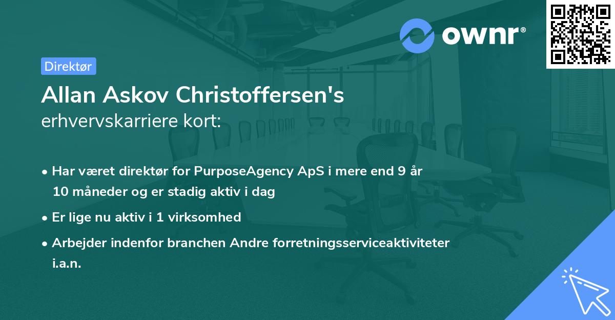 Allan Askov Christoffersen's erhvervskarriere kort