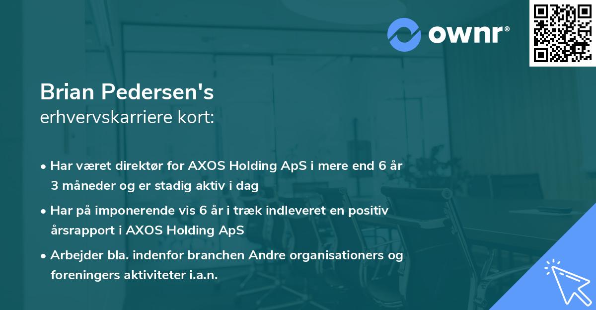 Brian Pedersen's erhvervskarriere kort
