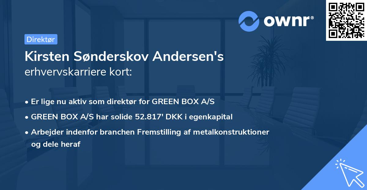 Kirsten Sønderskov Andersen's erhvervskarriere kort