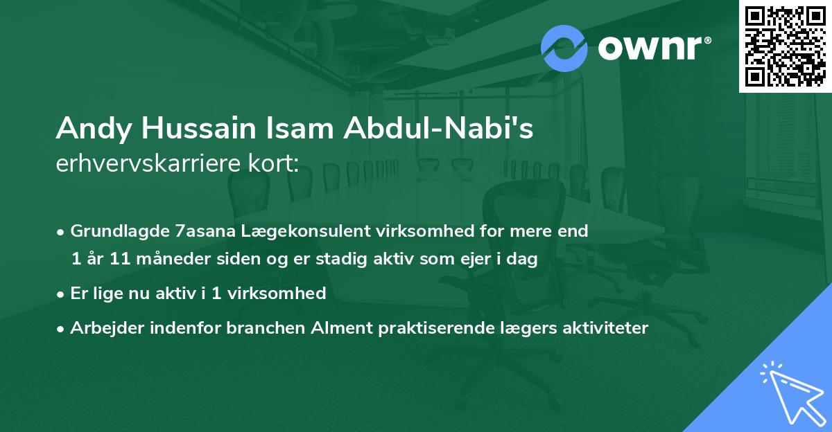 Andy Hussain Isam Abdul-Nabi's erhvervskarriere kort