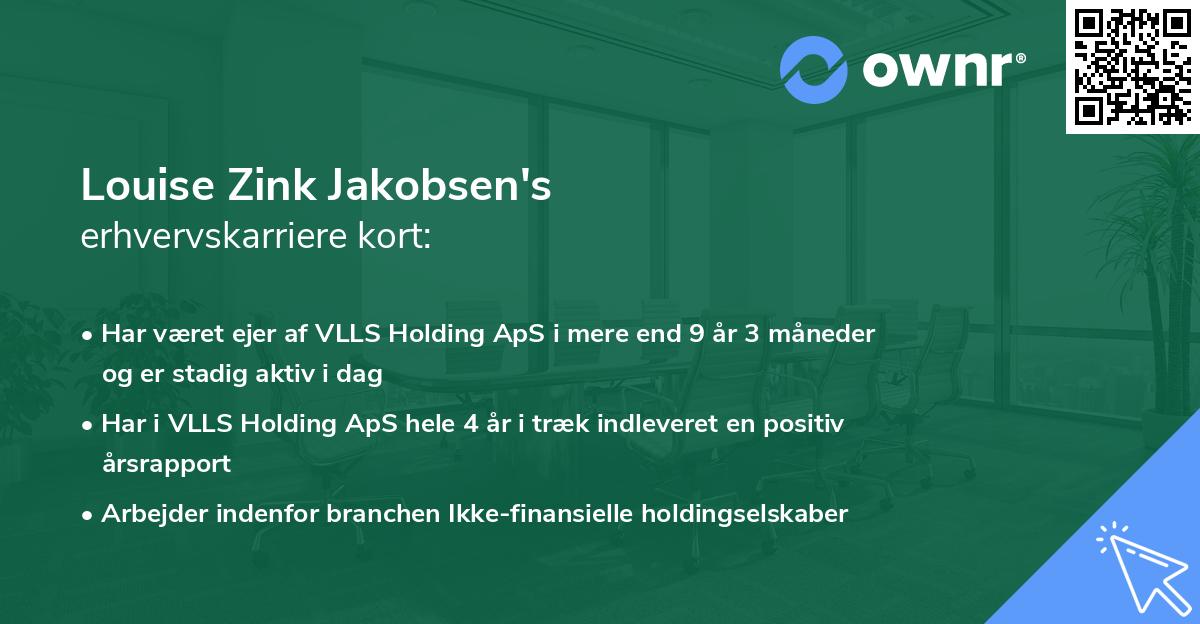 Louise Zink Jakobsen's erhvervskarriere kort